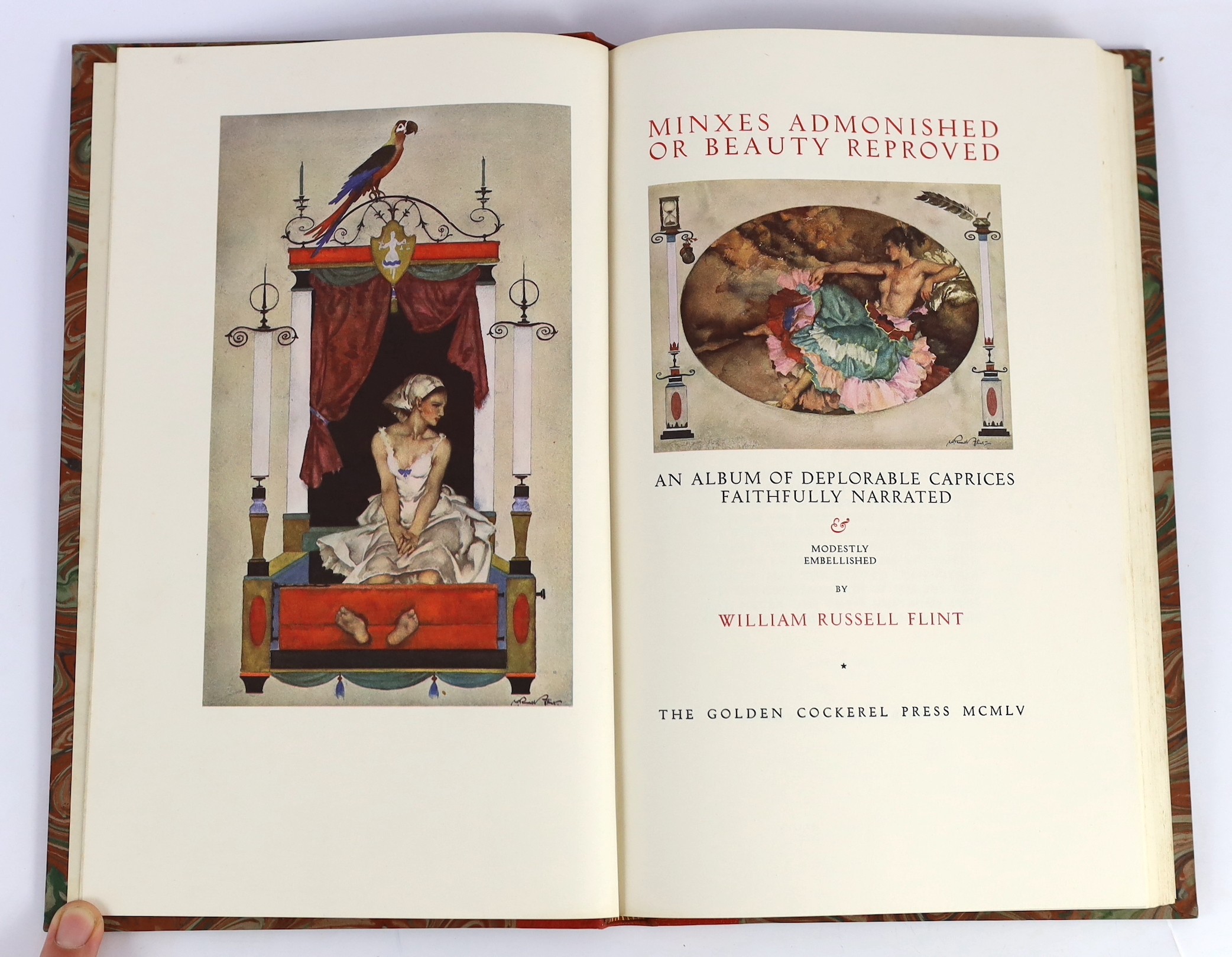 Flint, William Russell - Minxes Admonished or Beauty Reproved: an album of deplorable caprices faithfully narrated ... Limited Edition (of 550 numbered copies). coloured pictorial title and num. tinted illus. (by the aut